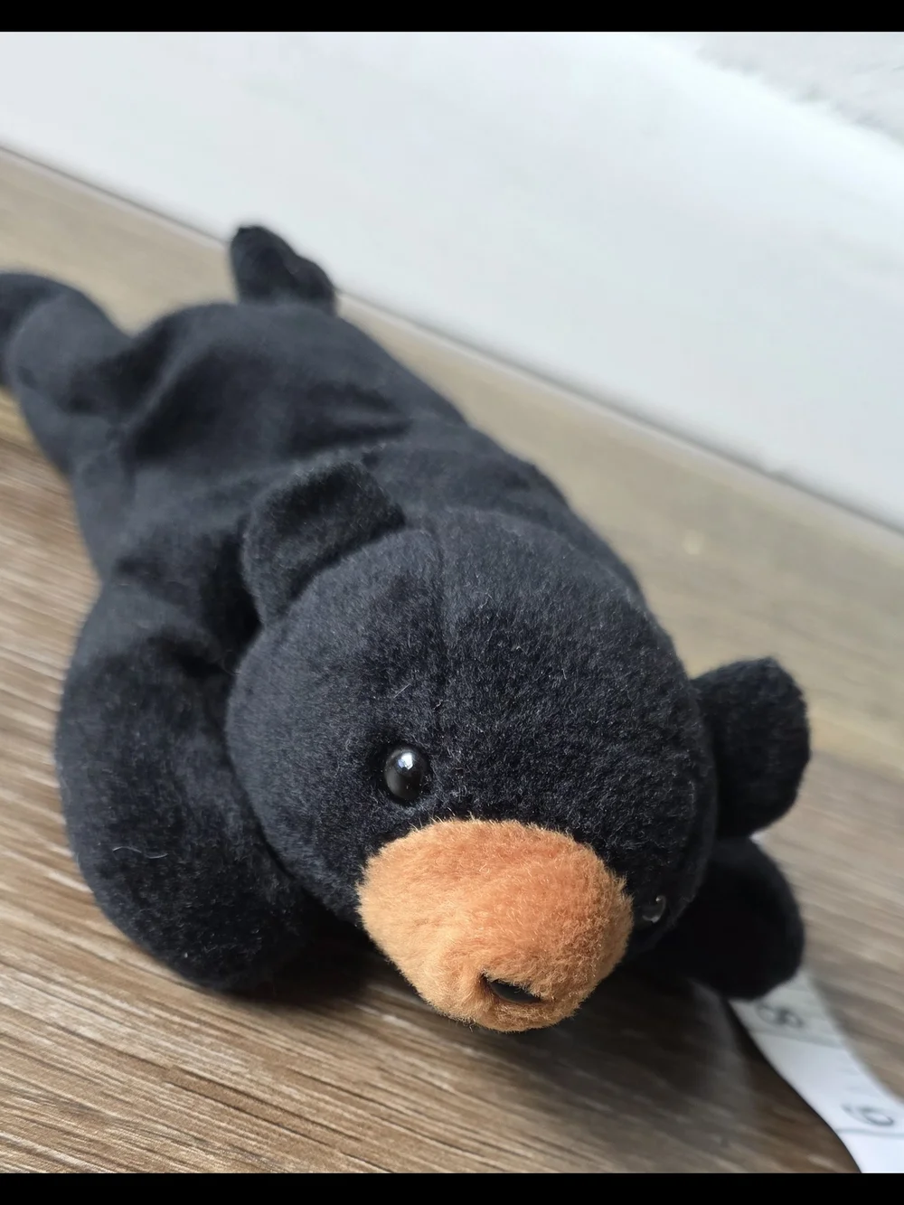 Ty Black Plush Bear with Orange Snout